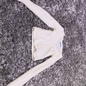 Fluffy white sweater